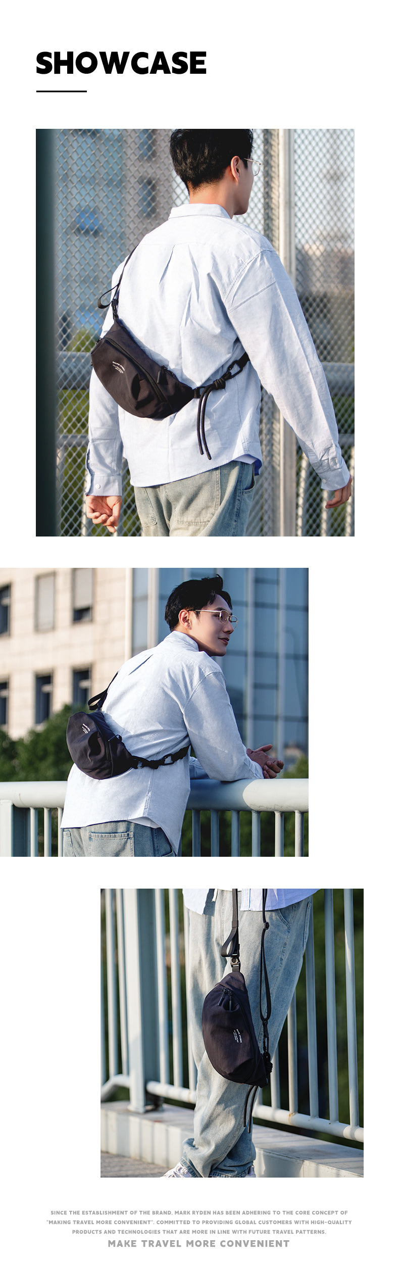 Mark Ryden Factory Direct Wholesale Sports Waist Bag Men's Crossbody Bag Multifunctional Shoulder Bag