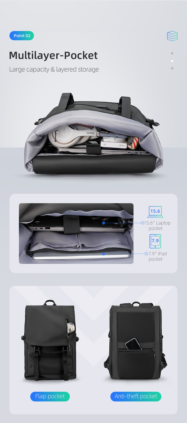 Mark Ryden Factory Wholesale Multifunctional Transformation Backpack Large Capacity Outdoor Travel Bag