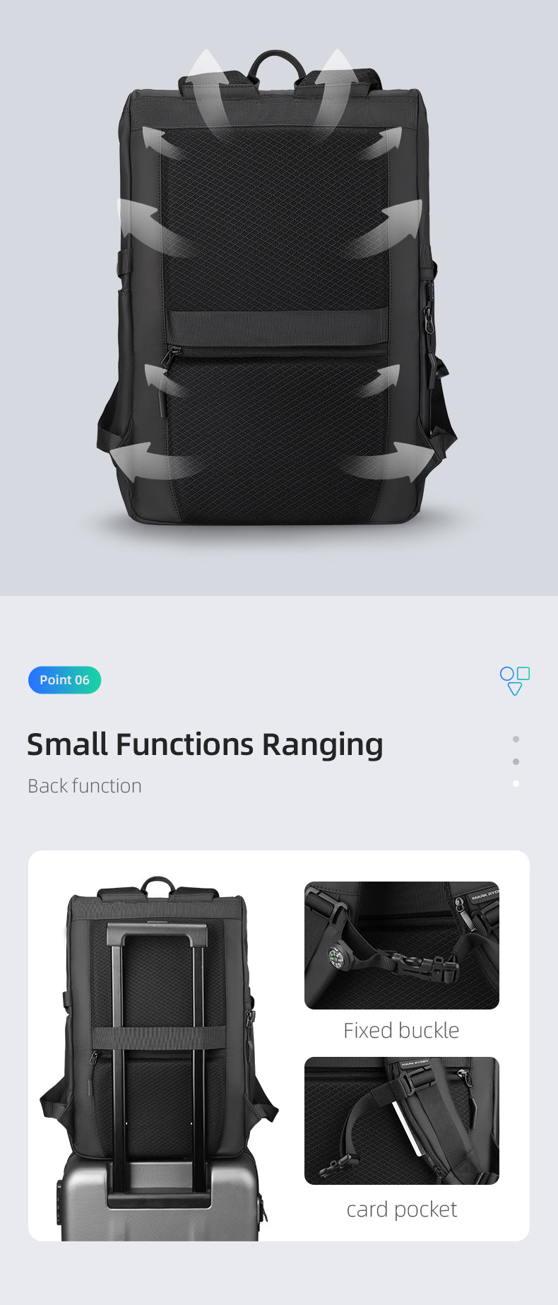 Mark Ryden Factory Wholesale Multifunctional Transformation Backpack Large Capacity Outdoor Travel Bag