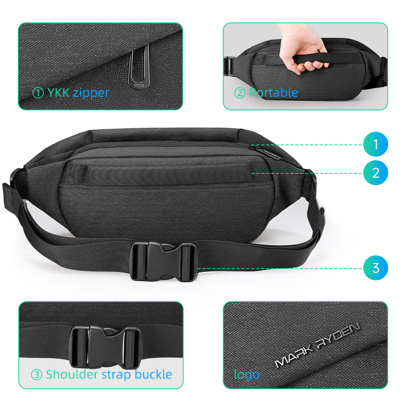 Mark Ryden Factory Customised Wholesale Crossbody Bag Men's Sling Backpack Sports Cycling Chest Bag