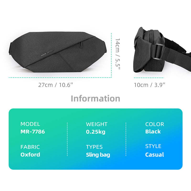 Mark Ryden Factory Customised Wholesale Crossbody Bag Men's Sling Backpack Sports Cycling Chest Bag