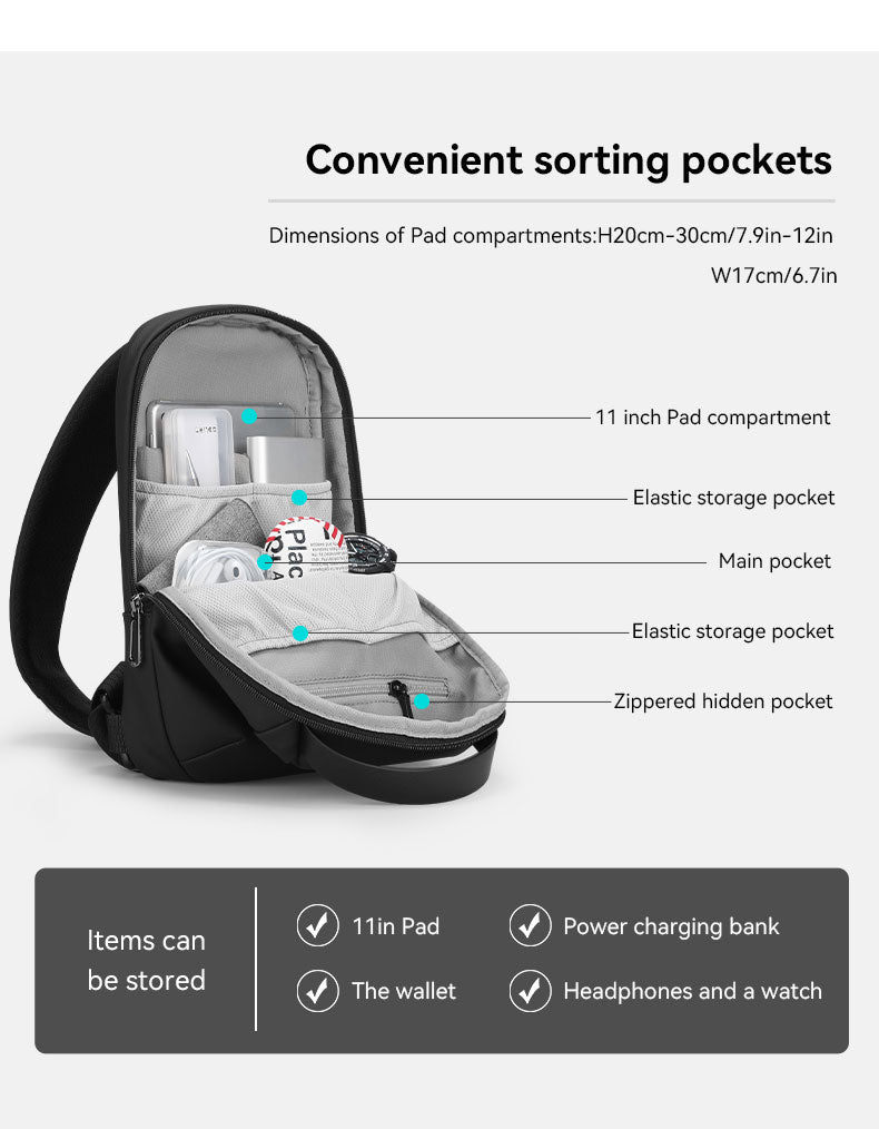 Mark Ryden Fashion Casual Newest Design Sling Chest Bag Men Backpack Shoulder Bags Crossbody Bag