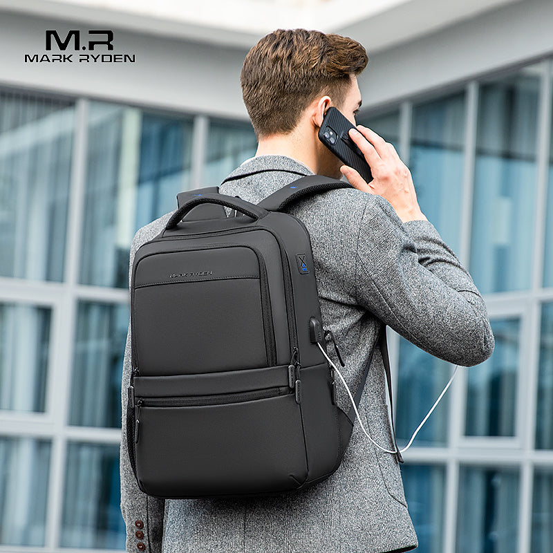 Mark Ryden External USB Charging Backpack Large Capacity Waterproof Laptop Backpack Suit for Travel Daily Use