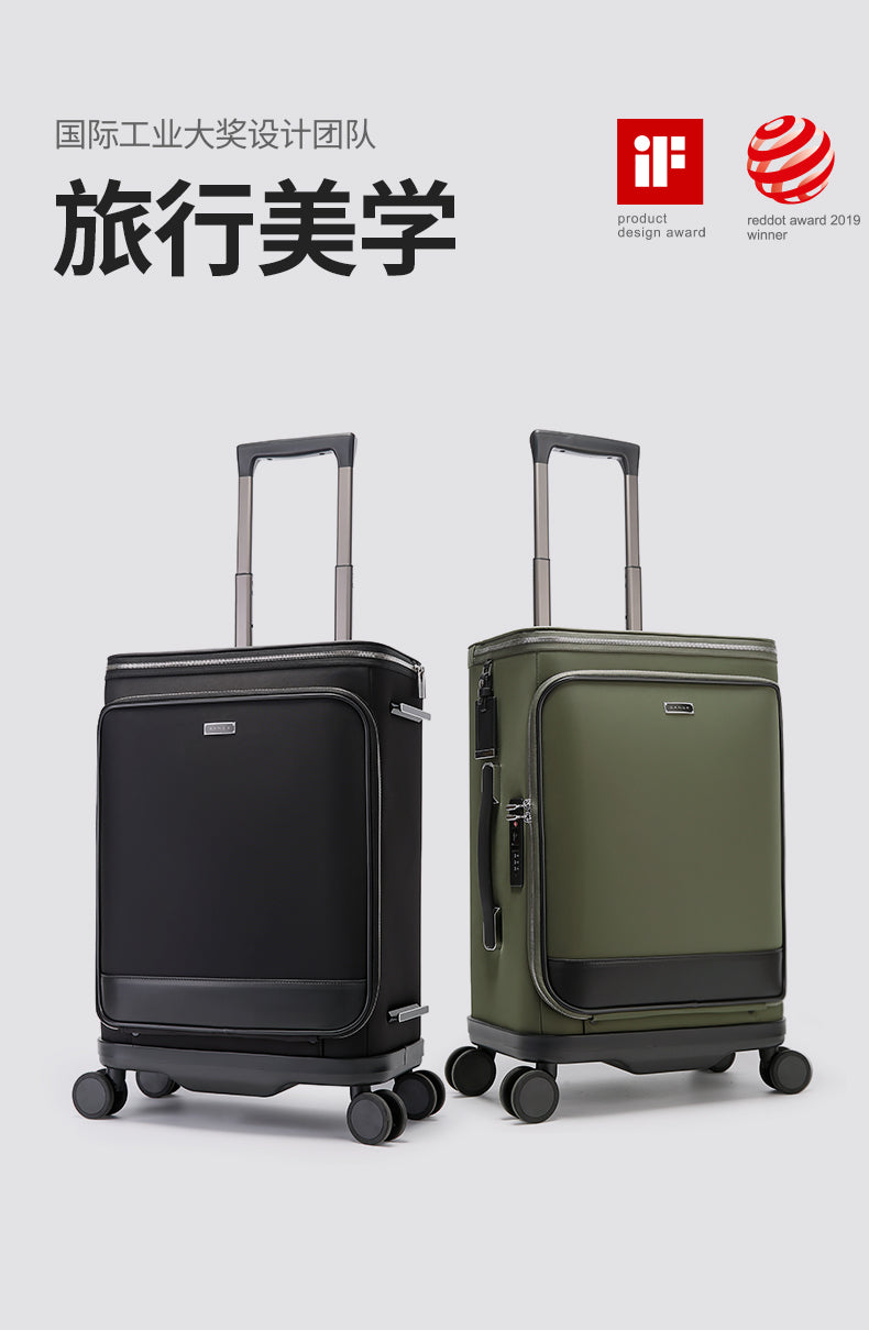 ANGE Unisex 360 Degree Silent Glide Wheels TSA Lock Premium 20inch Carry on Multifunction Travel Luggage