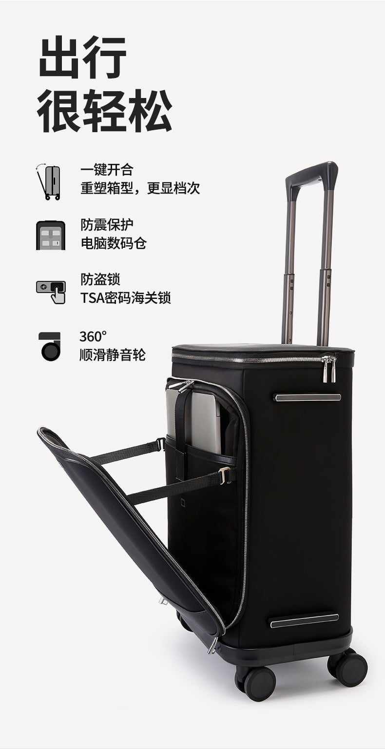 ANGE Unisex 360 Degree Silent Glide Wheels TSA Lock Premium 20inch Carry on Multifunction Travel Luggage