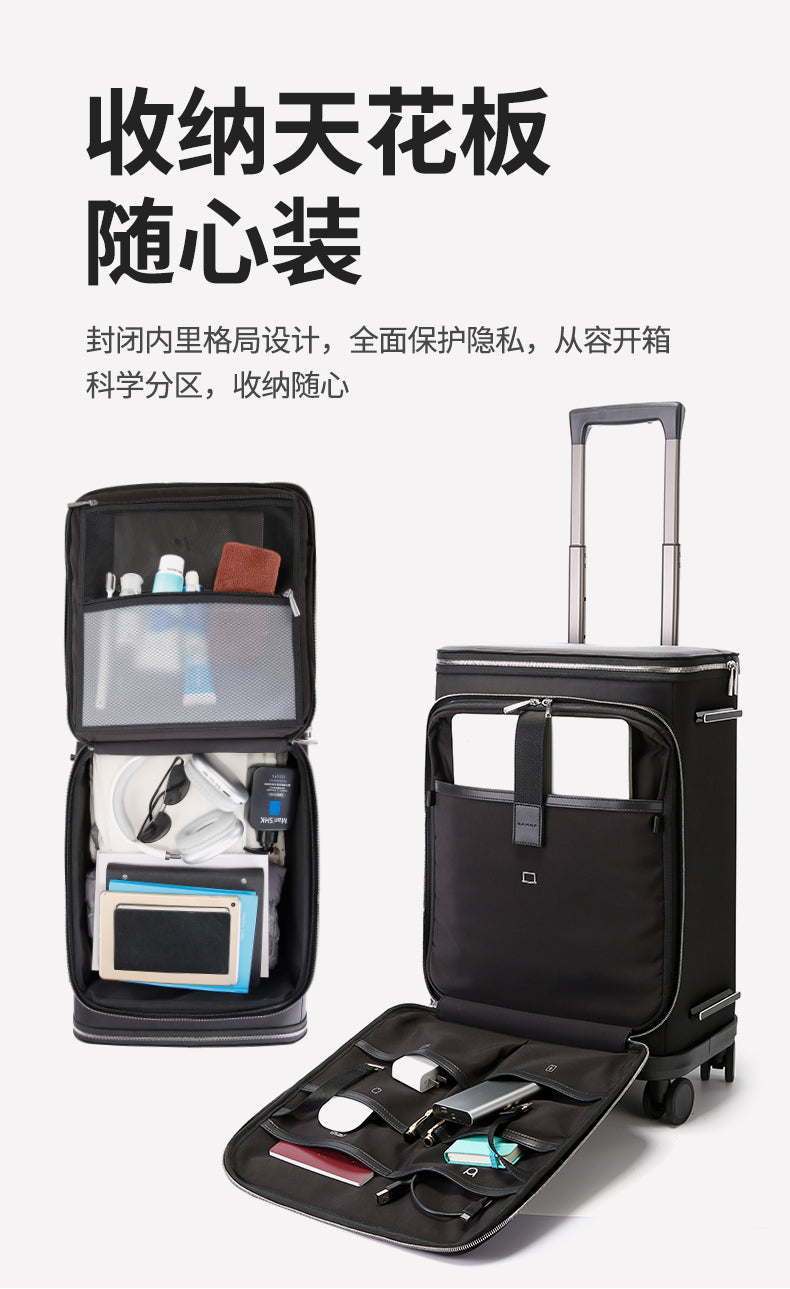 ANGE Unisex 360 Degree Silent Glide Wheels TSA Lock Premium 20inch Carry on Multifunction Travel Luggage