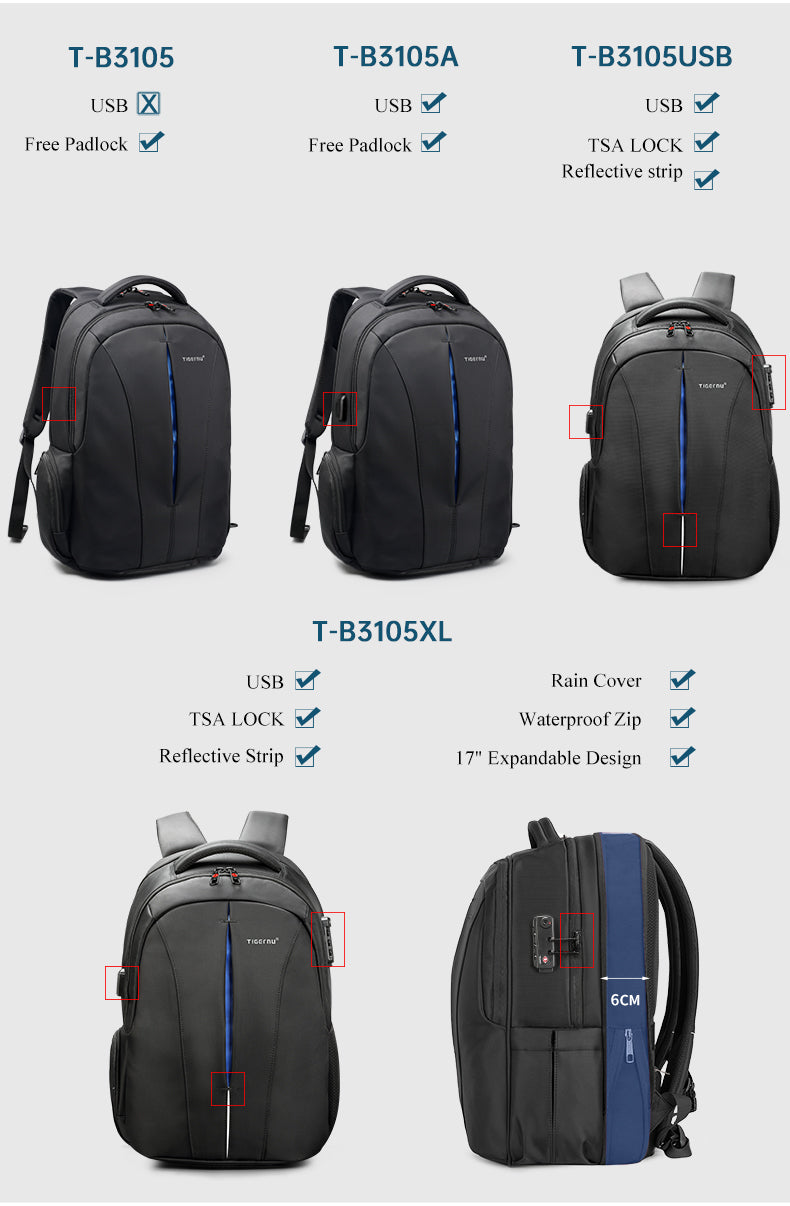 Tigernu High Quality Large Capacity Waterproof Travel Backpack Outdoor Business Laptop Bag Backpack
