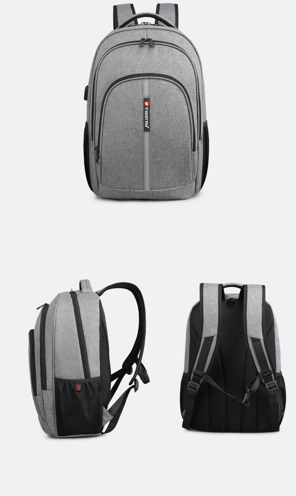 Tigernu High Quality Large Capacity Waterproof Polyester Men Backpack Travel Backpack Outdoor Business Laptop Bag Backpack