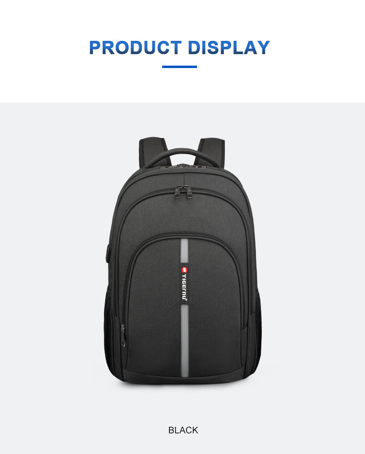 Tigernu High Quality Large Capacity Waterproof Polyester Men Backpack Travel Backpack Outdoor Business Laptop Bag Backpack