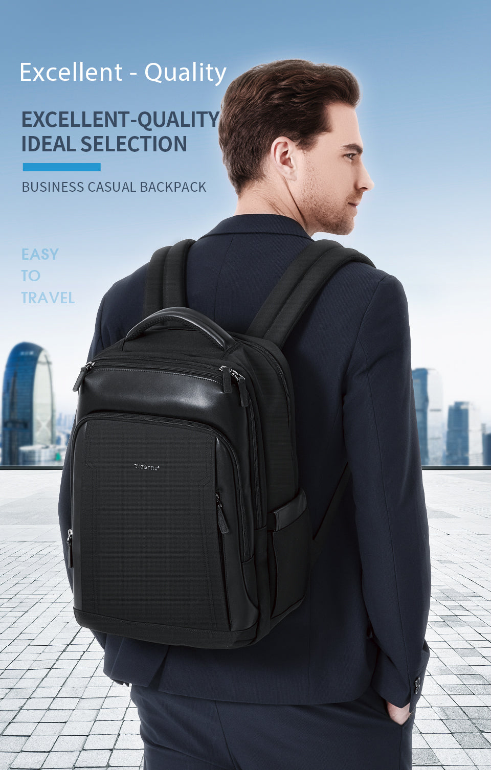 Tigernu Backpack 2025 Customizable Large Capacity Multi-function 15.6 Inch Lightweight Waterproof Daily Commuting Business Backpack