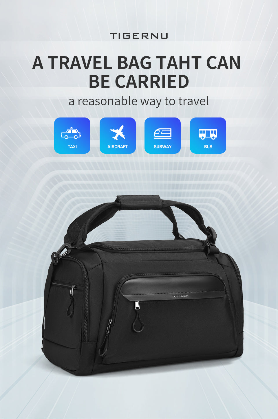 Tigernu Customizable Sport Fitness Gym Bag Weekender Sport Travel Bags Business Waterproof Large Capacity 15.6-inch Travel Bag