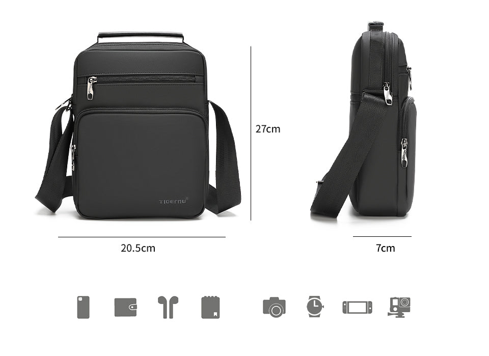 Tigernu Daily 9.6-inch Tablet Computer TPU Shock-absorbing Particles Business Outdoor Sport Travel Men's Crossbody Bag Sling Bag