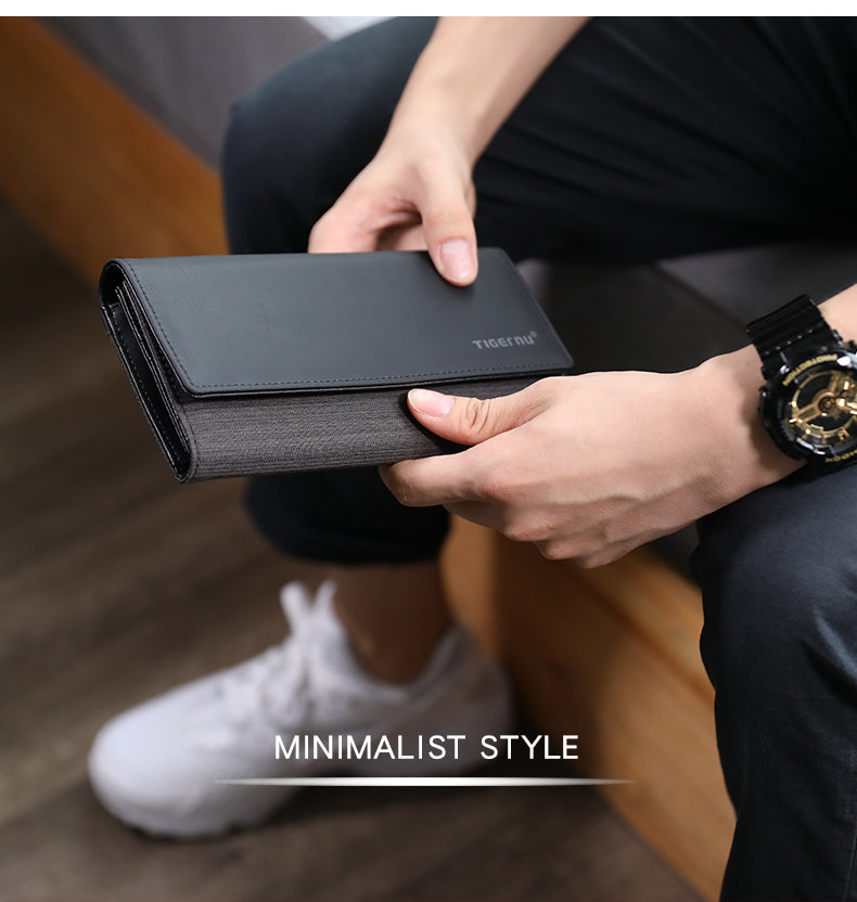 Tigernu Fashion Boutique 10 Inch Cationic Waterproof Oxford Cloth Waterproof Stain Resistant Universal Versatile Work Men's Wallet