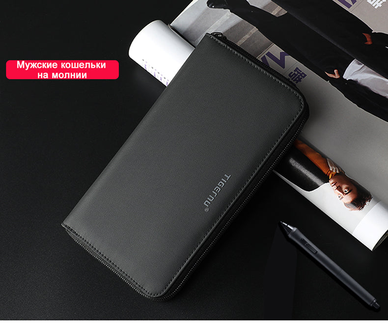 Tigernu T-S8081 Men's New Business Fashion Long Style Zipper Wallet Bag Elegant Purse Design