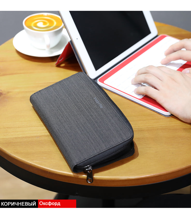Tigernu T-S8081 Men's New Business Fashion Long Style Zipper Wallet Bag Elegant Purse Design