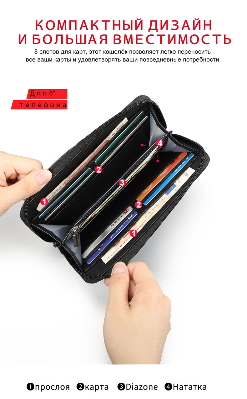 Tigernu T-S8081 Men's New Business Fashion Long Style Zipper Wallet Bag Elegant Purse Design