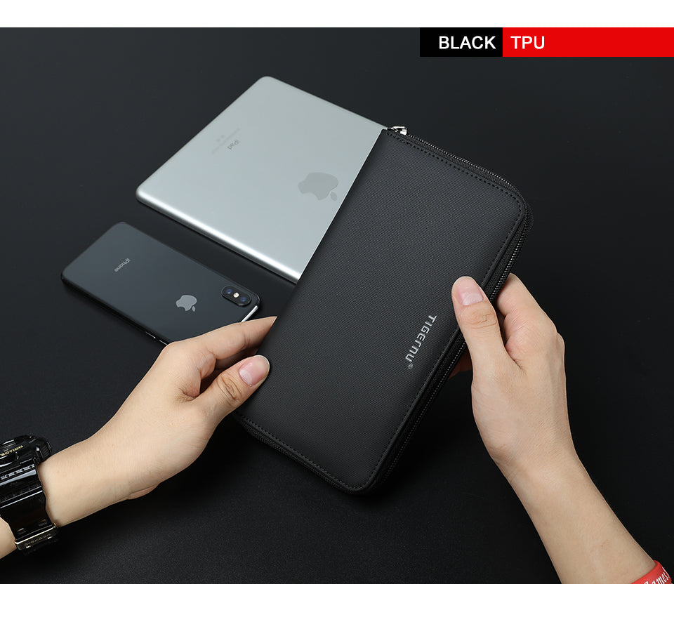 Tigernu T-S8081 Men's New Business Fashion Long Style Zipper Wallet Bag Elegant Purse Design