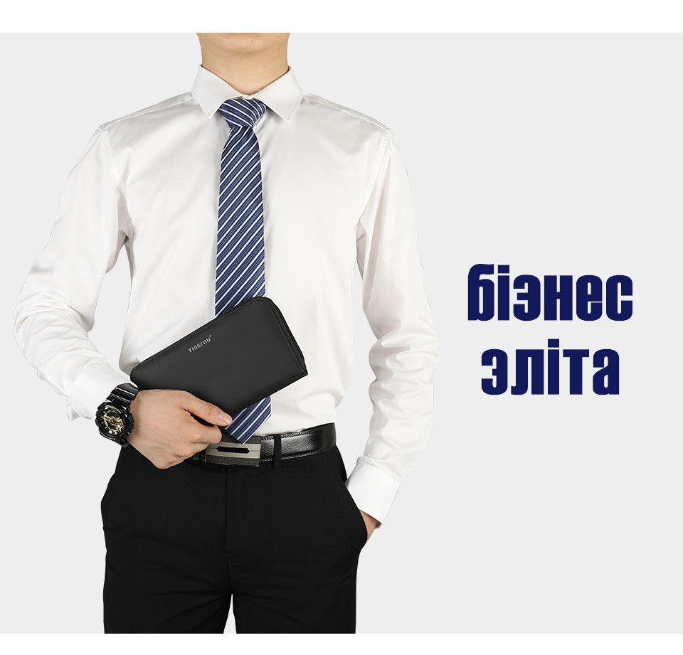 Tigernu T-S8081 Men's New Business Fashion Long Style Zipper Wallet Bag Elegant Purse Design