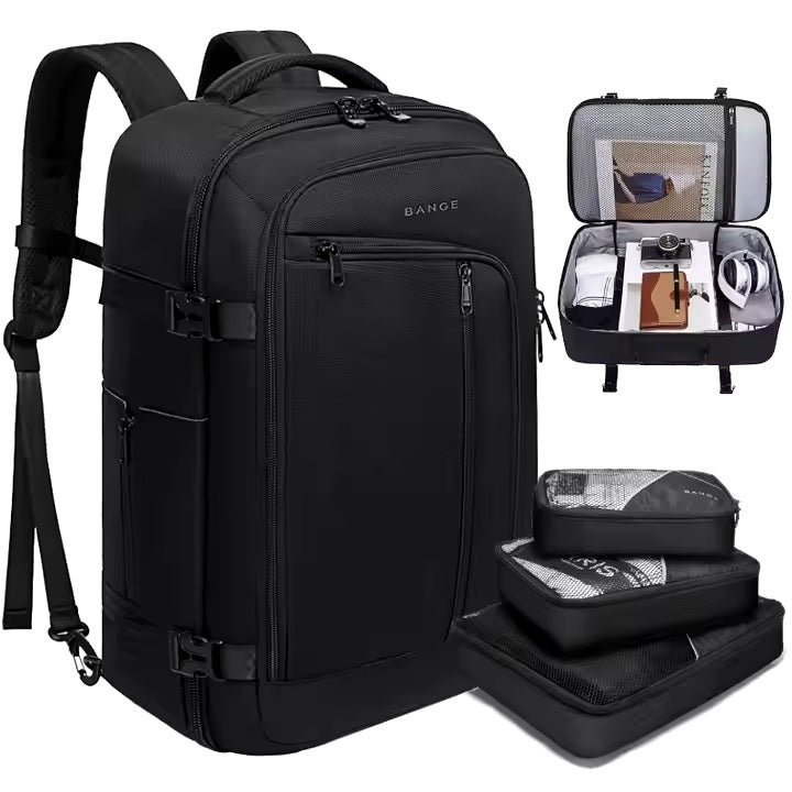 Bange factory wholesale carry on backpack waterproof travel laptop backpack with 3 packing cubes