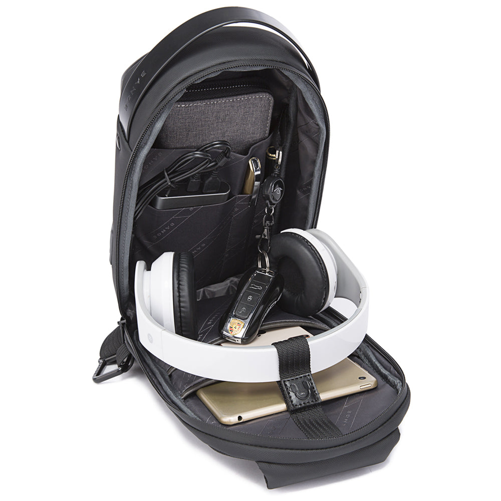 BANGE usb men travel outdoor waterproof portable men small shoulder crossbody sling bag crossbody sling bag